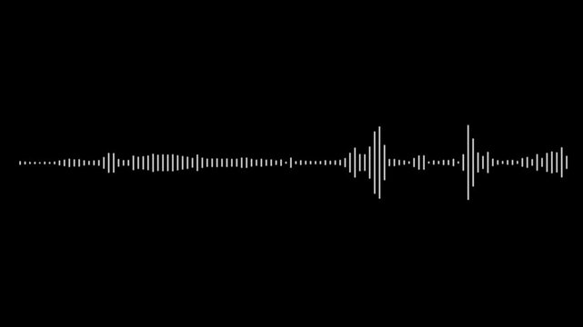 audio waveform spectrum animation. music equalizer rhythm bars frequency meter, line digital minimalist sound wave animation on transparent background, audio wave visualization voice record