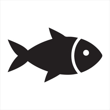 Fish or seafood flat icon for food apps and websites
