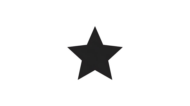 Simple black five pointed star symbol isolated on a clean white background for graphic design elements