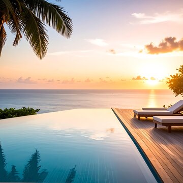 A serene infinity pool overlooking the ocean at sunset (91)