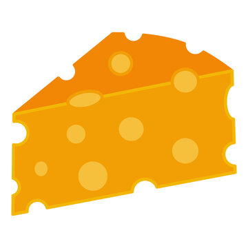 Cheese Slice Vector Illustration Isolated on transparant Background Flat Cartoon Style
