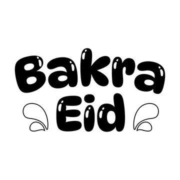 Flat style sticker of Bakra Eid