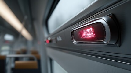 Fototapeta premium Train interior detail with illuminated light