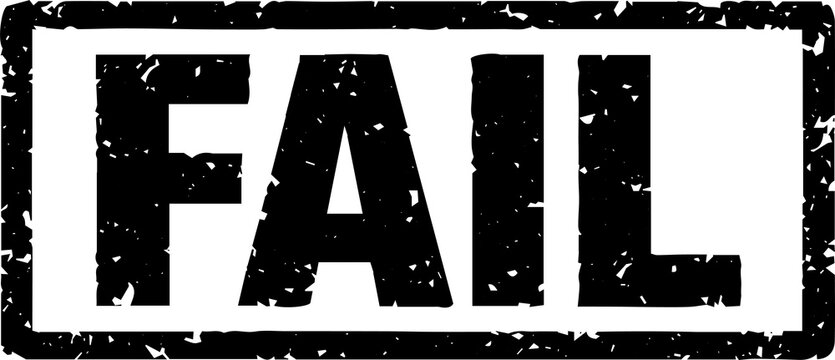 Black fail stamp with distressed texture Vector