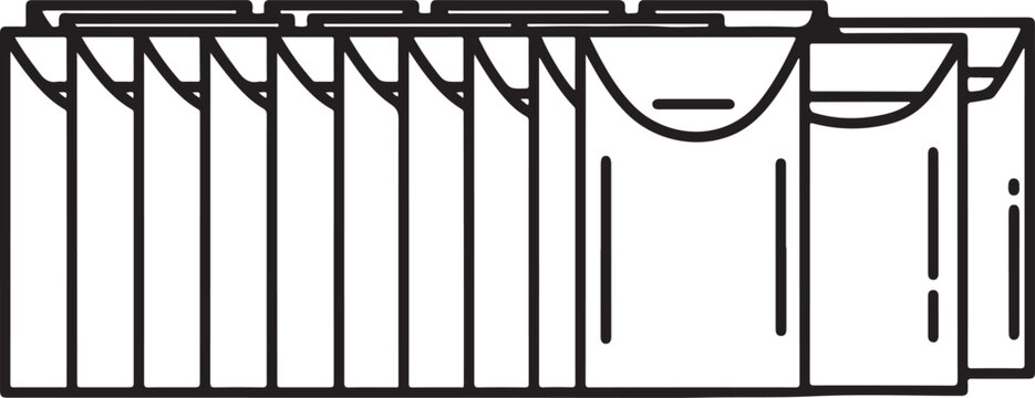 Black and white line art vector of piano keyboard with keys Vector
