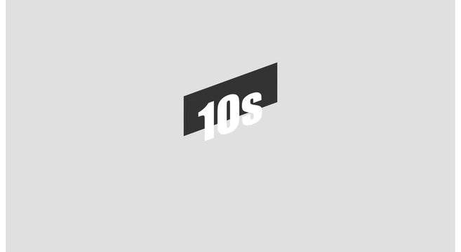 10s countdown timer with minimalist animation black and white motion