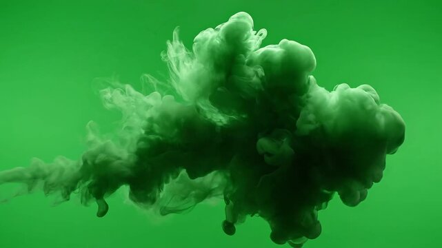 Green smoke, cloud, fog, mist, isolated, gradient background ai 4k Video