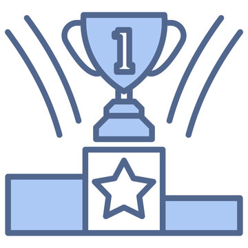 Pedestal blue icon