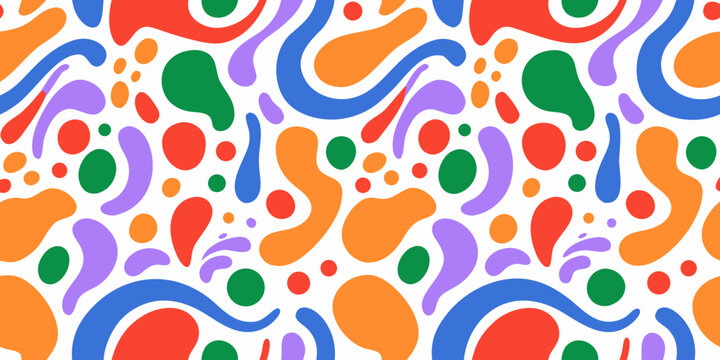 Abstract organic shapes pattern colorful fluid forms on a white background high quality professional detailed