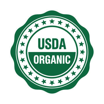 usda organic seal green circular emblem with text on white background