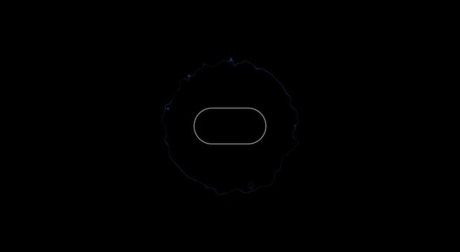 Abstract glowing energy pulse with minimalist geometric center animation