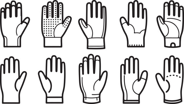 Hand holding gloves and mittens flat lay vector illustration Vector