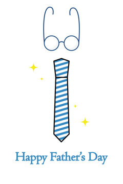 Cute Fathers Day greeting card with tie illustration and modern design, perfect for heartfelt family celebration messages.