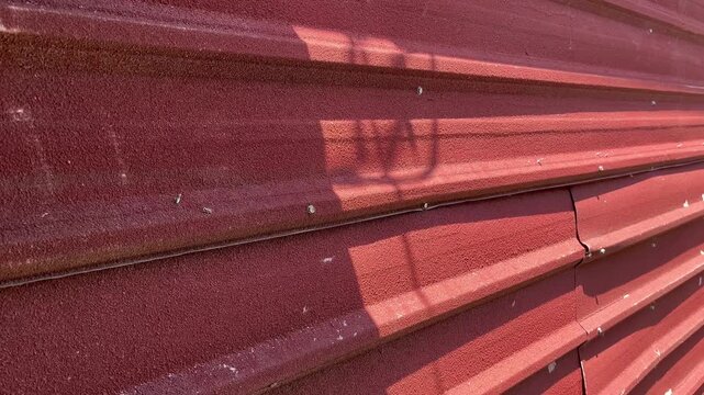 Rusty Red Corrugated Metal Roof Texture Close Up