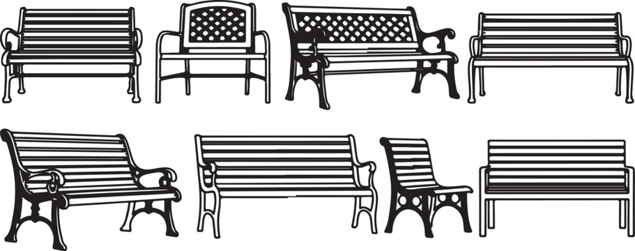 Black metal bed frame with slats and headboard Vector