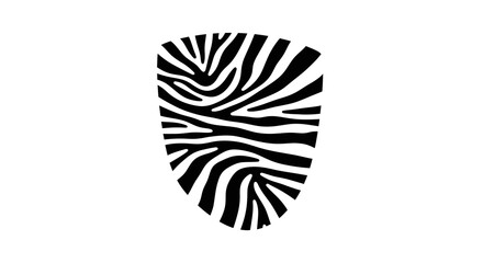 Fototapeta premium Abstract Zebra Stripe Shield Pattern Icon