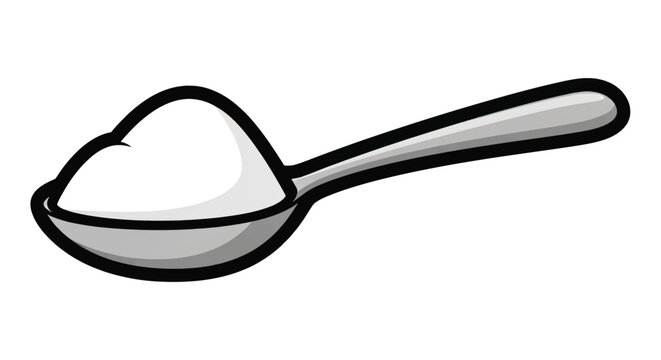 Spoon full of white powder substance.