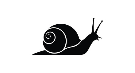 Black snail silhouette against a white background silhouette high quality professional detailed modern © Morsheda