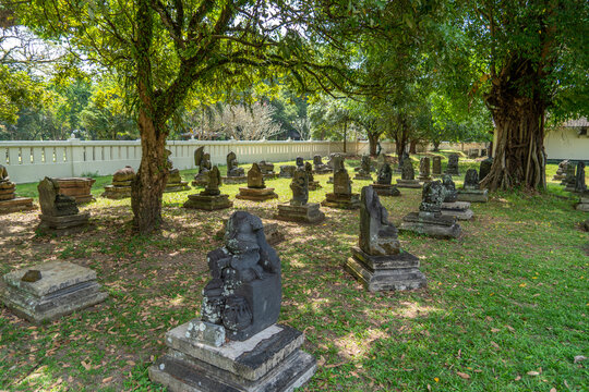 Yogyakarta, Indonesia - August 3, 2025: Archaeological museum at the UNESCO World Heritage Prambanan Temple Compounds in Yogyakarta, Indonesia, featuring ancient Hindu temple artifacts.