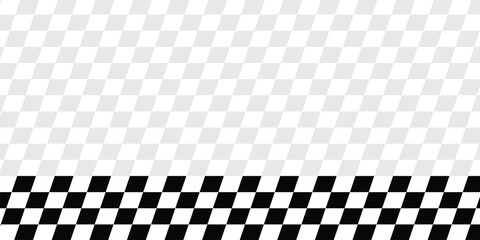Obraz premium Seamless pattern of race checkered flags. Black and white checkerboard texture, motorsport finish line design. Vector illustration on white background.
