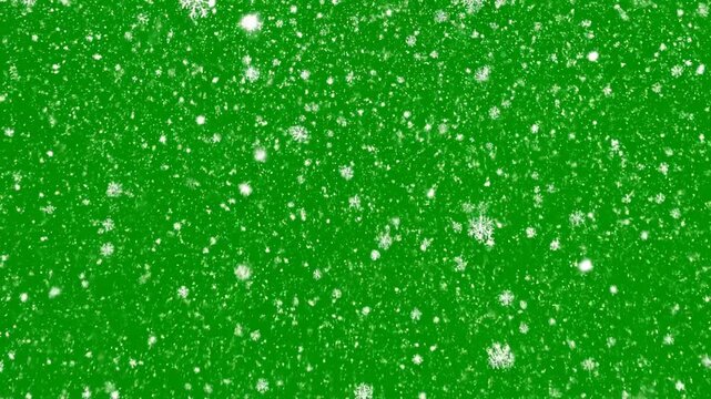 Green snowflake background, festive holiday texture, winter sparkling effect, glittering snow flakes ai 4k Video
