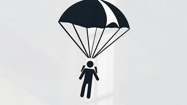 video of young man skydiving in silhouette style