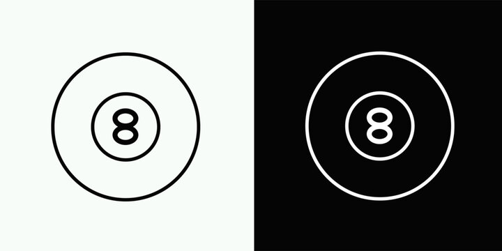Pool 8 ball icon vector, illustration logo template in trendy style