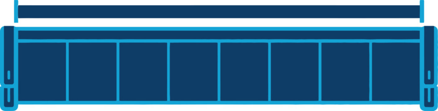 Industrial Warehouse Storage Rack System Blue Flat Vector Illustration for Logistics Management, Supply Chain Operations & Inventory Control (EPS)