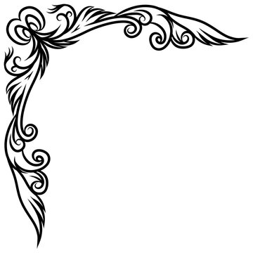 abstract floral frame border corner