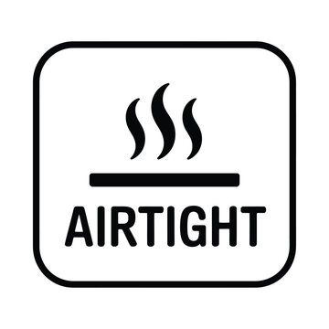 airtight seal icon with steam lines black symbol on white background