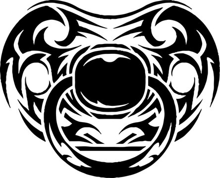 Baby Pacifier with Tribal Tattoo Design Elements