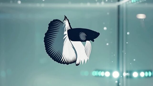 cool betta fish video with silhouette style