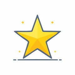 Obraz premium Golden Star Icon with Sparkles