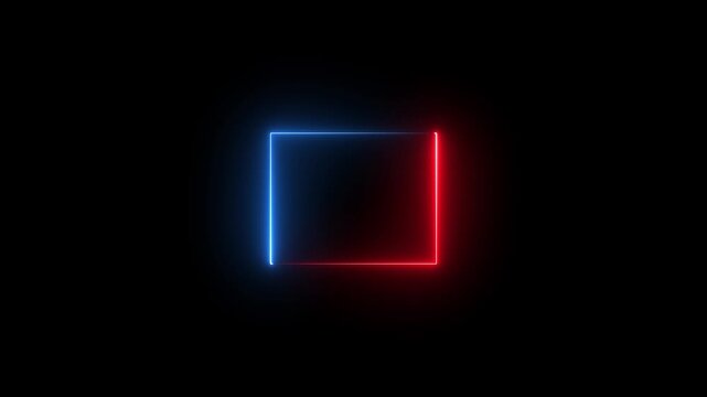 Glowing Blue and red Neon Alphabet Sign with Digital Light Effects 4k animation 