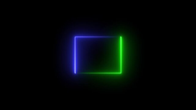 Glowing Blue and green Neon Alphabet Sign with Digital Light Effects 4k animation 