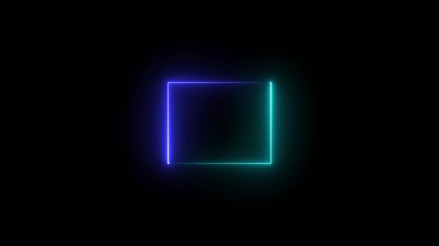 Glowing Blue and cyan Neon Alphabet Sign with Digital Light Effects 4k animation 