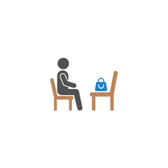 Fototapeta premium Person sitting in chair alone.