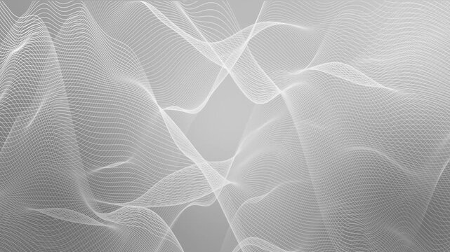 Futuristic Gray Particle Wave Lines Animation Seamless Loop Dynamic Glowing Particle Abstract Technology Background for Motion Graphics
