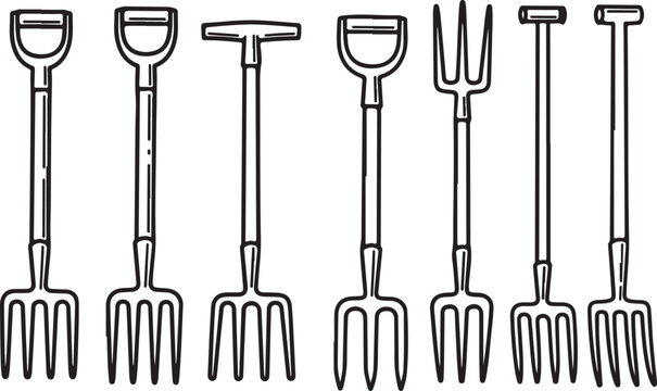 Simple black line icons of bar stool chairs set Vector
