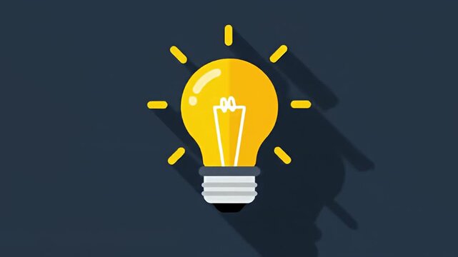 Cartoon lightbulb shines on navy