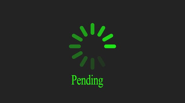 pending green color Icon Animation on a black  Background. Seamless Loop Animation 4k video