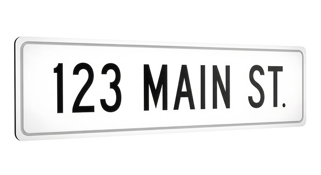 Street Sign for Main St with Address Number.