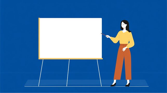Professional woman presenting business ideas.
