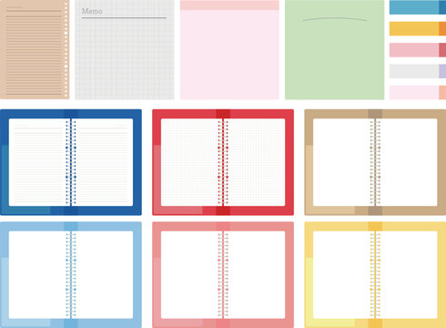 Simple and Stylish Stationery Set with Ring Binders and Adhesive Notes