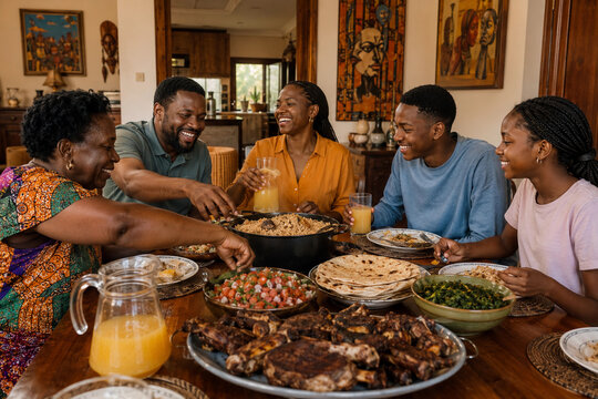 East African Family Sunday Feast Dining Table Nairobi &mdash; Authentic Multigenerational Family Meal Pilau Nyama Choma Lifestyle