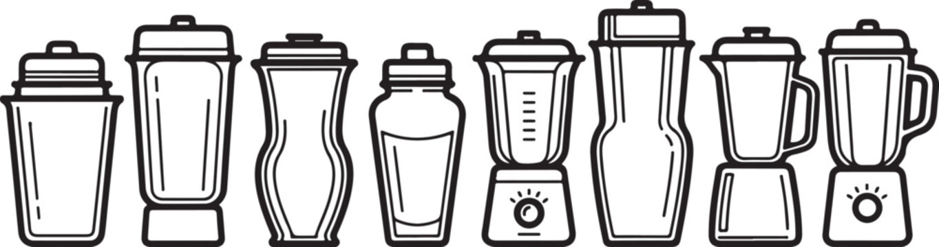 Set of black and white flat design coffee cups and mugs vector Vector