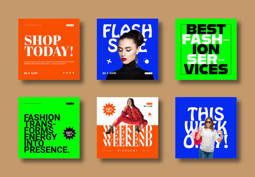 Colorful Fashion Social Media Post Template