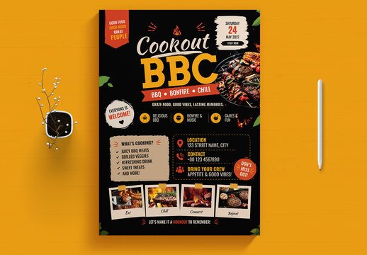 BBQ Cookout Menu Design