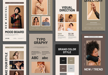 Fashion Mood Board Template Layout with Modern Typography