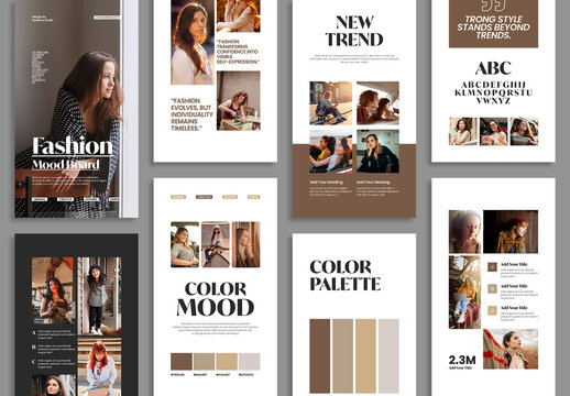 Minimal Fashion Editorial Mood Board Layout